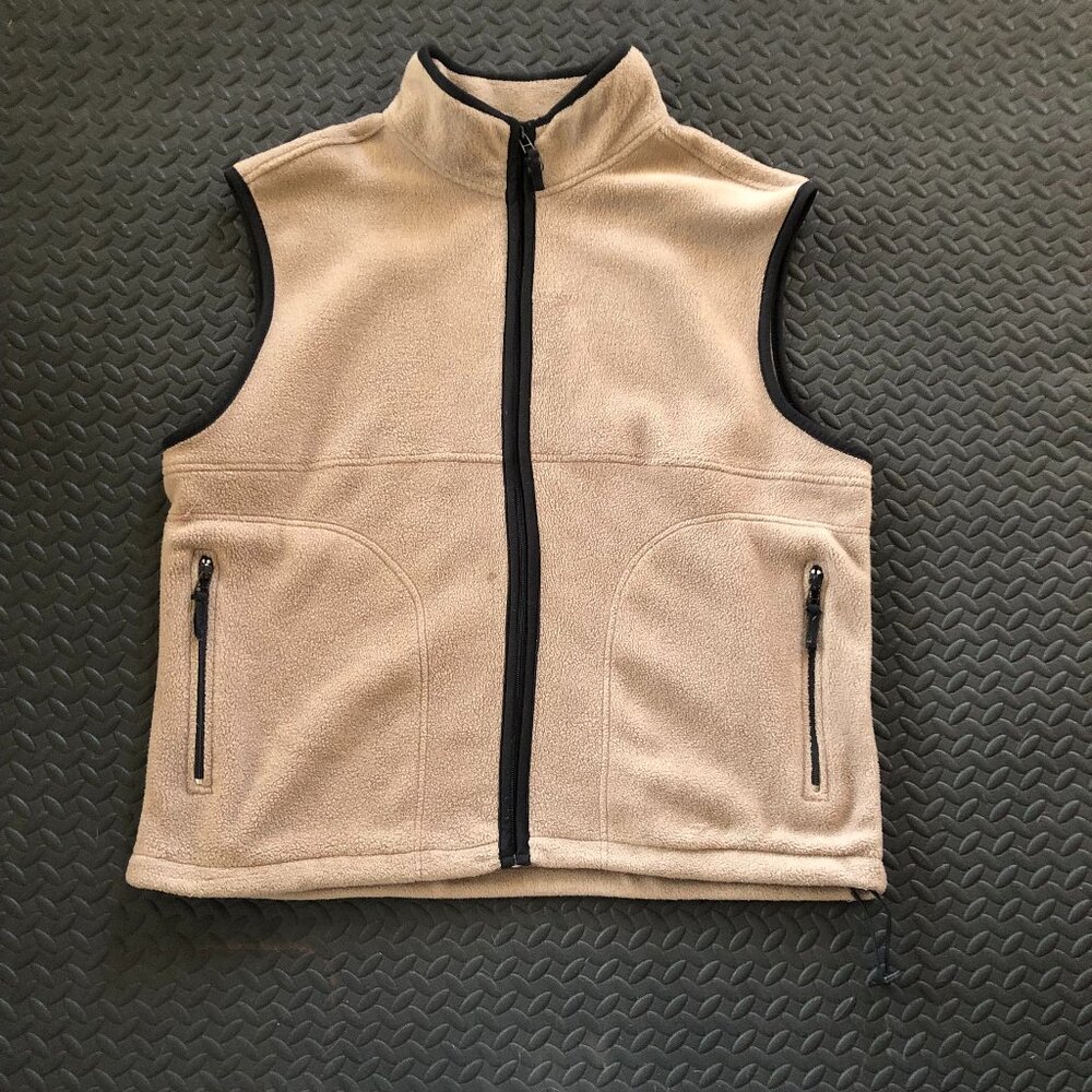 BASIC EDITIONS ZIP UP FLEECE VEST SIZE LARGE GRANDE GORPCORE SKIWEAR PREPPY